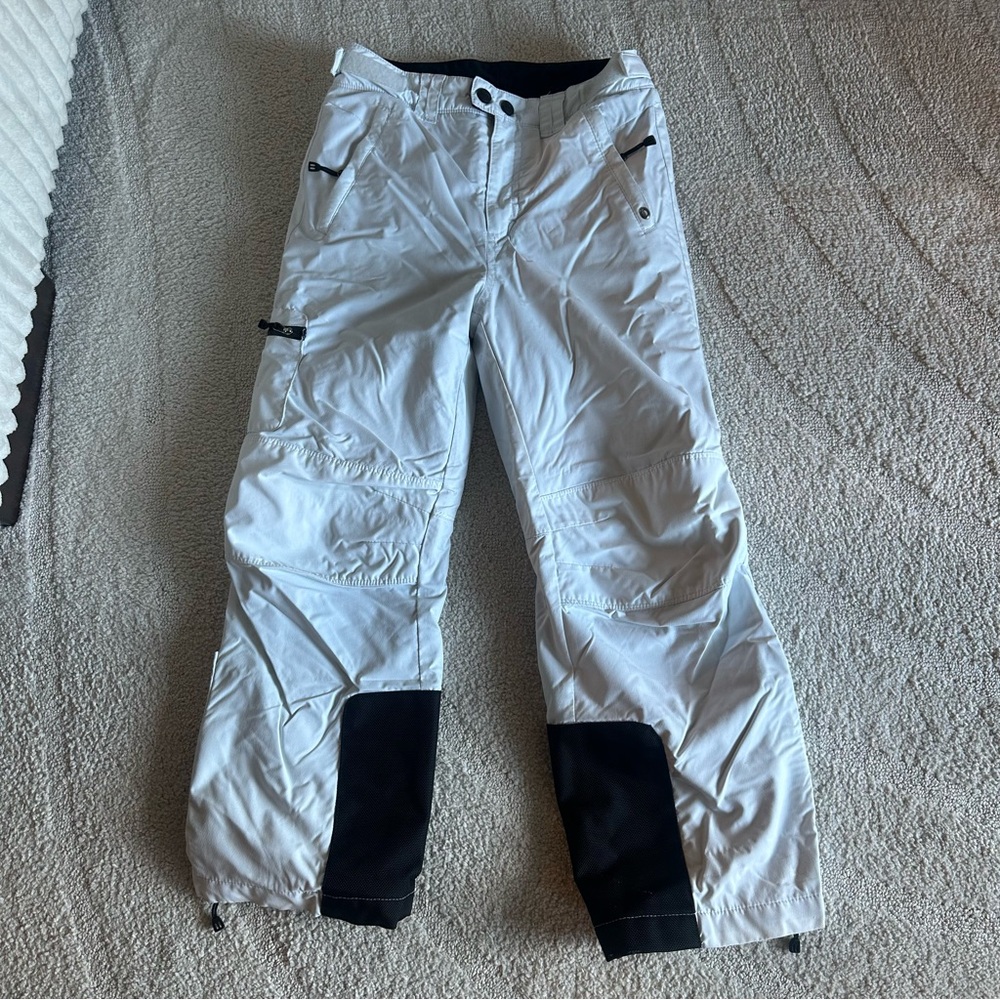 REI Girls White Insulated Waterproof Fleece Lined Snow Pants